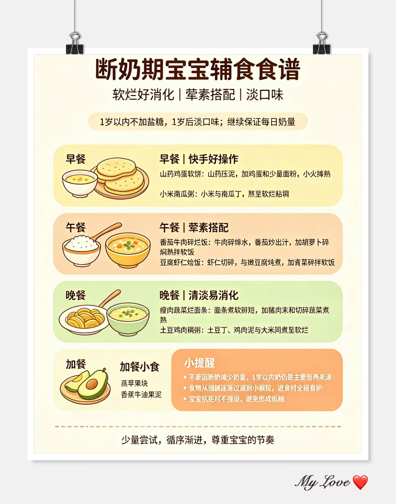 断奶期宝宝辅食食谱